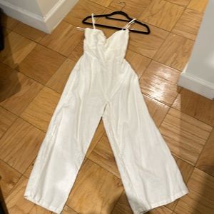 White linen jumpsuit size medium